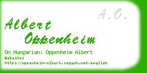 albert oppenheim business card